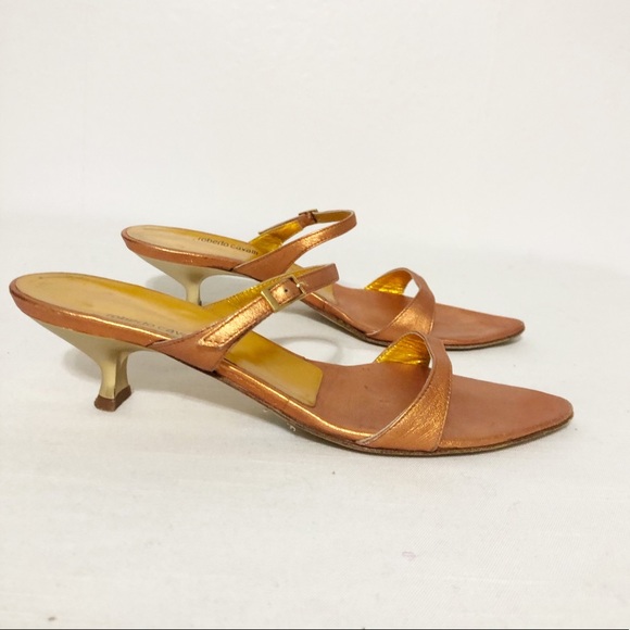 Roberto Cavalli double strap kitten heel sandal - Picture 2 of 10